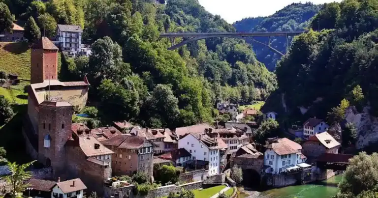Friburgo, un puente y la Selva Negra atrás