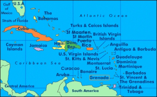 mapa de las islas del caribe