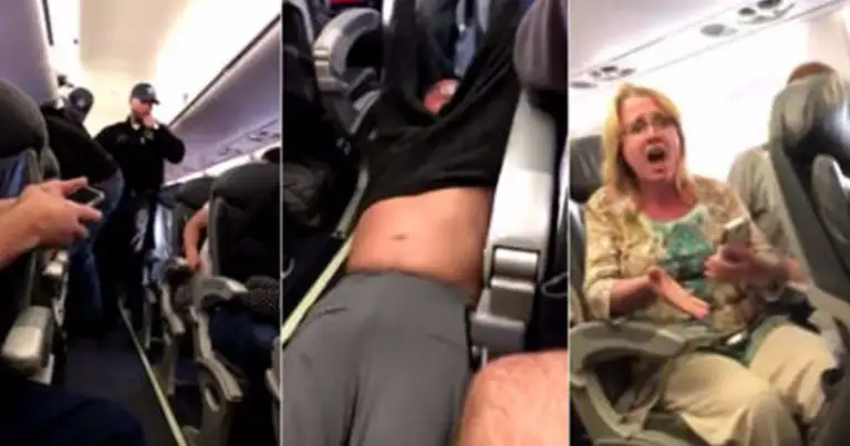 Secuencia de incidente con pasajero en cabina de avión