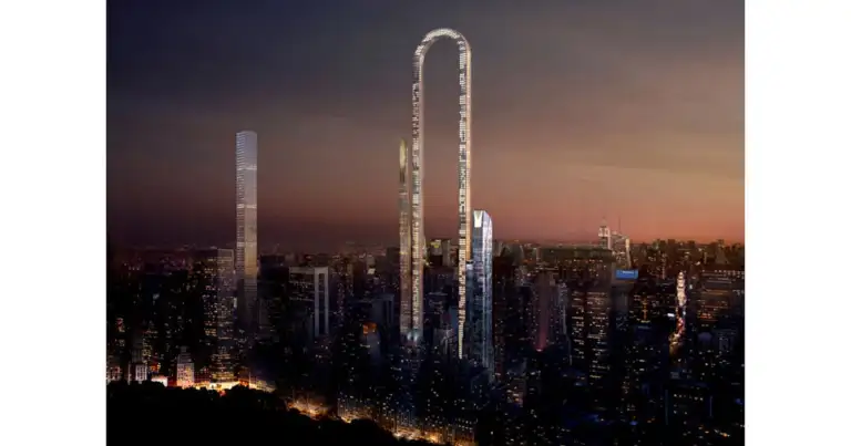 the big bend, edificio formado por 2 rorres unidas arriba por una curva