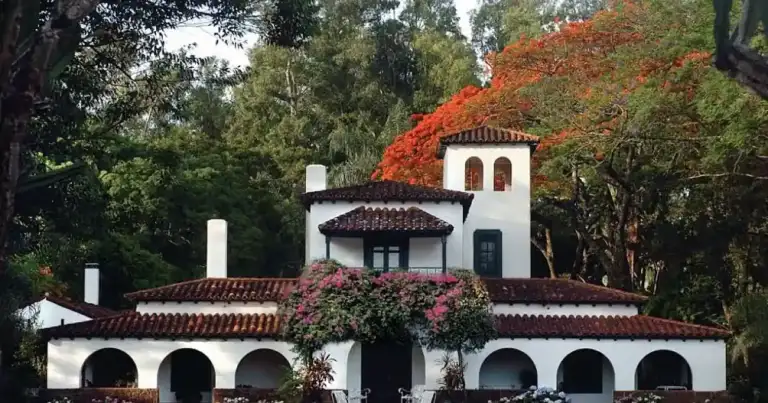 establecimiento las marias, productor de yerba mate. edificacion de techos rojos