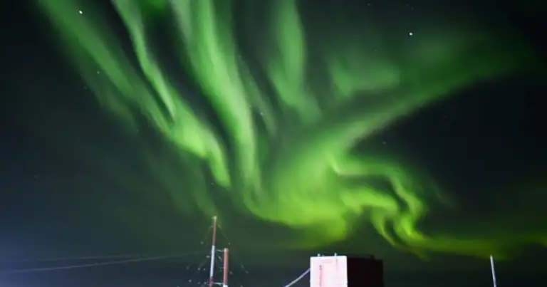 aurora autral color verde