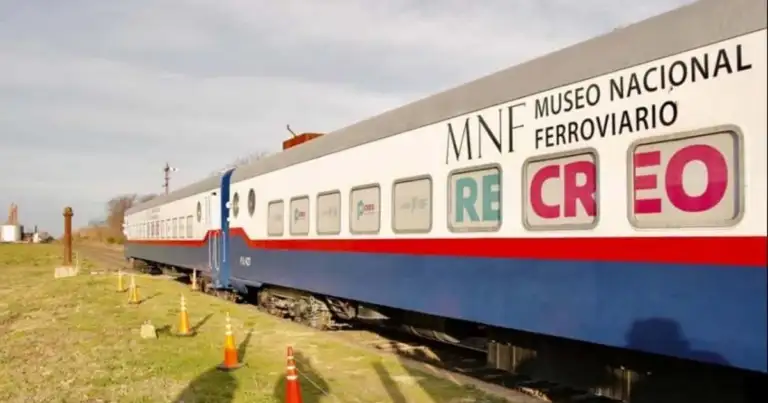 Tren del Museo Nacional Ferroviario en vías con prado