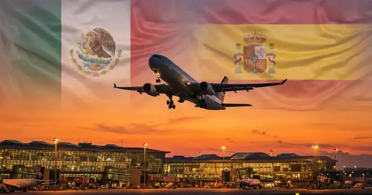 Vuelo internacional de México a España en 2026 bajo nuevos requisitos migratorios y controles de entrada