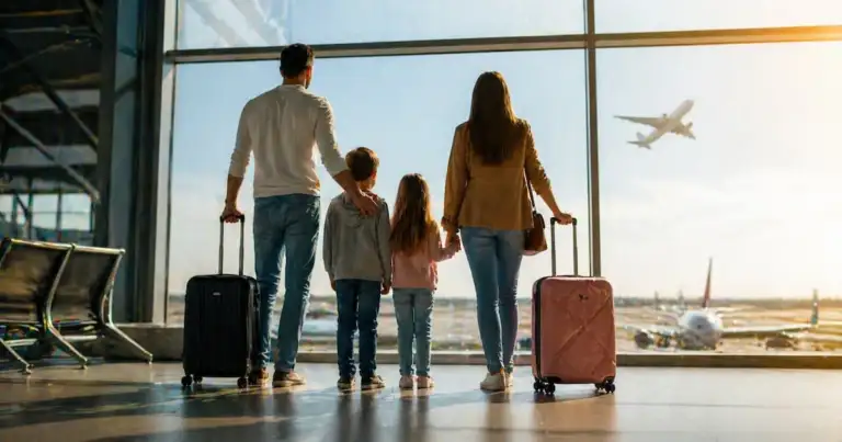 Avión despegando con viajeros rumbo a Canadá desde México, imagen ideal para ilustrar ofertas de vuelos internacionales en 2026.