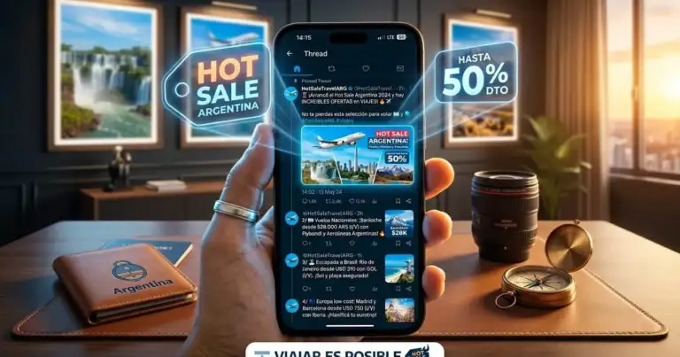 Hot Sale de viajes con promociones de vuelos, paquetes turísticos en cuotas y descuentos para viajar desde Argentina.