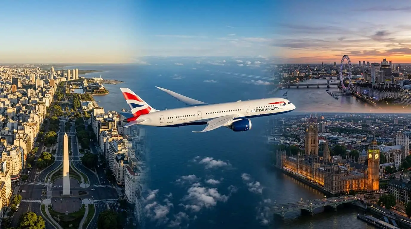 Avión de British Airways conecta Buenos Aires y Londres en una ruta sin escalas