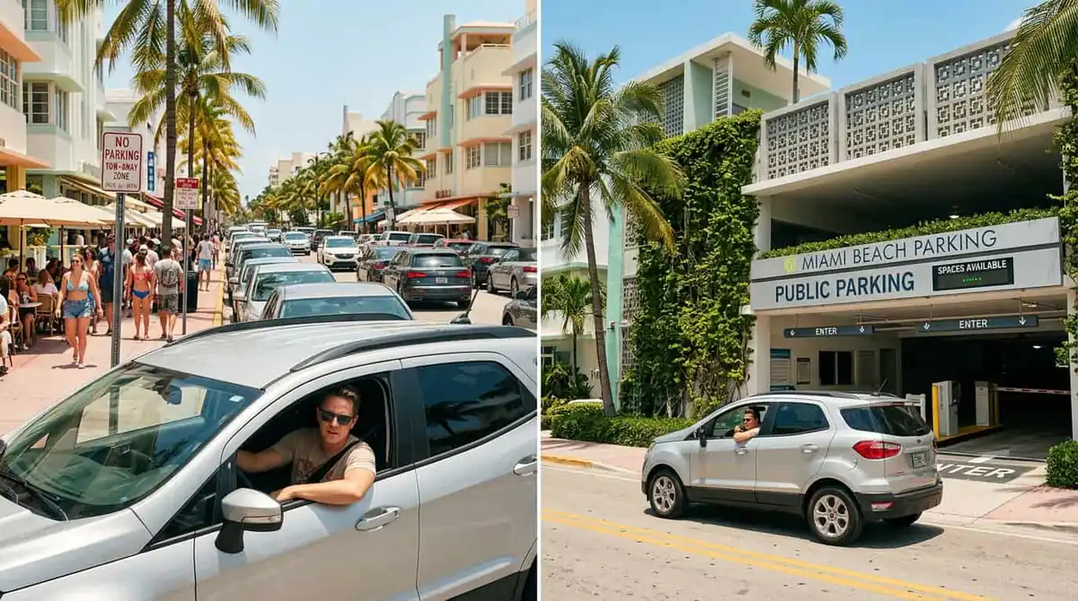 Estacionar en la calle o en un garaje público en Miami Beach Comparación entre estacionamiento en la calle y garaje público en Miami Beach