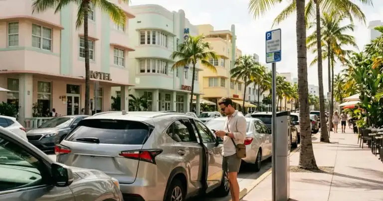Parquímetro y apps de estacionamiento en Miami